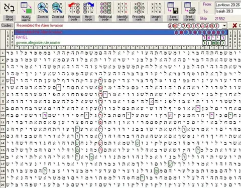 Torah Code matrix: Alien Invasion