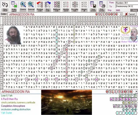 Torah Code matrix: Armageddon Ra