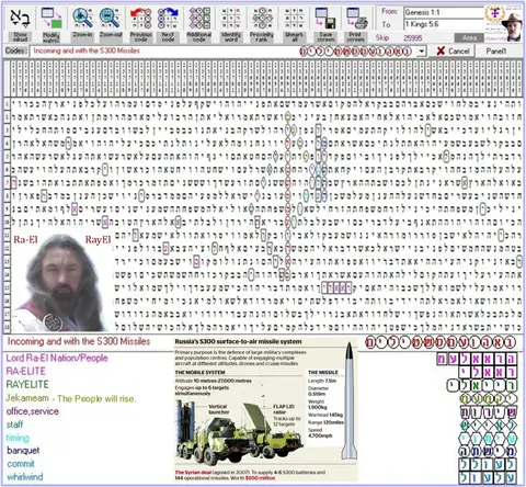 Torah Code matrix: S300 Missiles