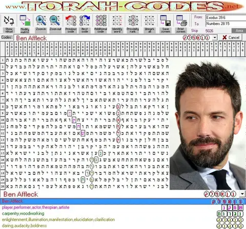 Torah Code matrix: Ben Affleck