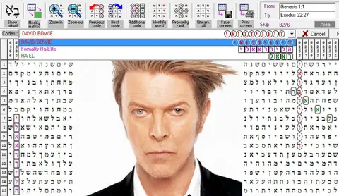 Torah Code matrix: David Bowi