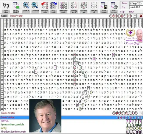Torah Code matrix: Denis Walter