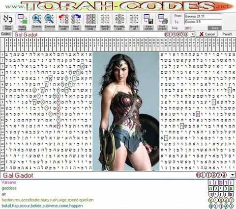Torah Code matrix: Gal Gadot
