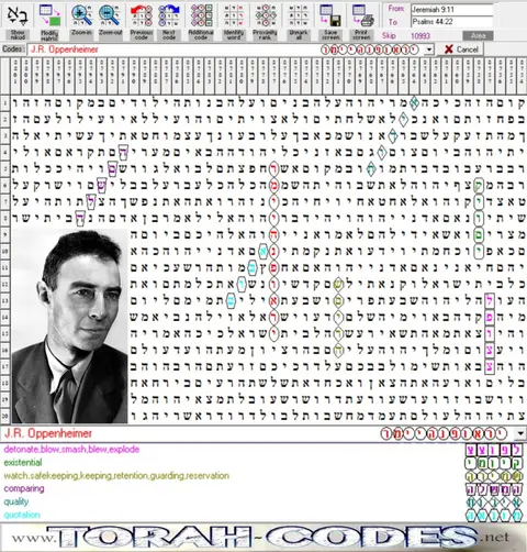 Torah Code matrix: J.R.Oppenheimer