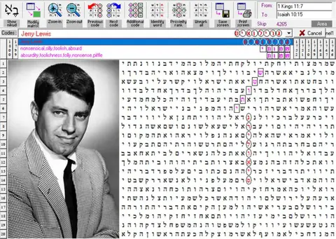 Torah Code matrix: Jerry Lewis