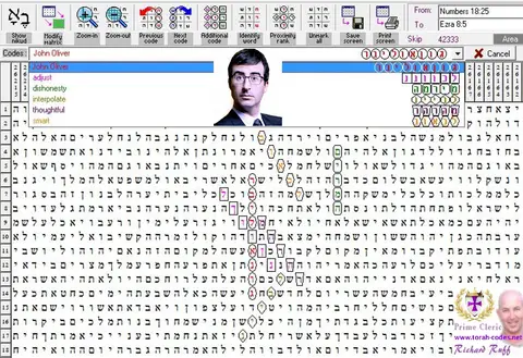 Torah Code matrix: John Oliver