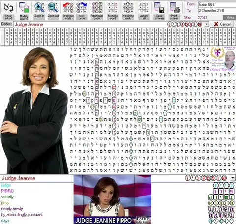 Torah Code matrix: Judge Jeanine Pirro