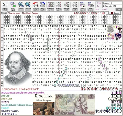Torah Code matrix: Shakespeare