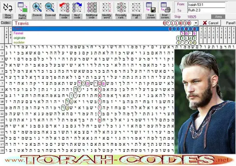 Torah Code matrix: Travis Fimel