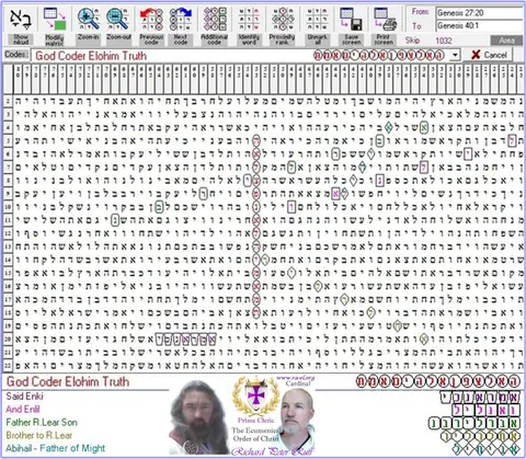 Torah Code matrix: God Coder Elhim Truth