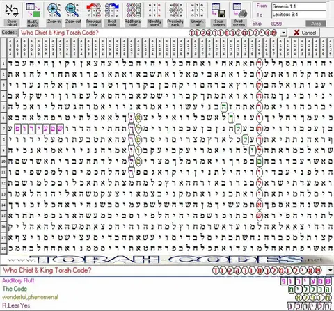 Torah Code matrix: King Torah Code