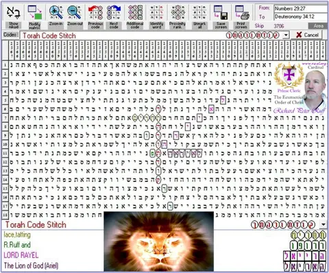 Torah Code matrix: Torah Code Stitch