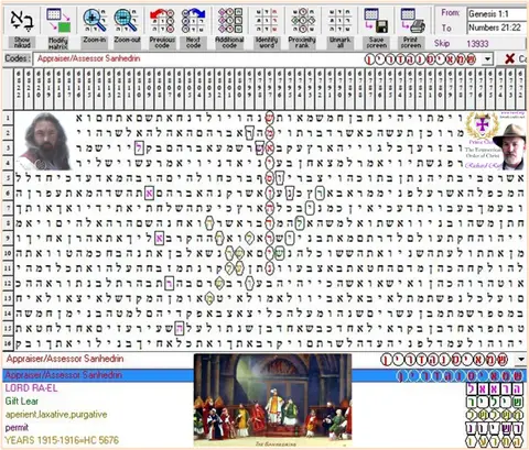Torah Code matrix: Appraiser Sanhedrin