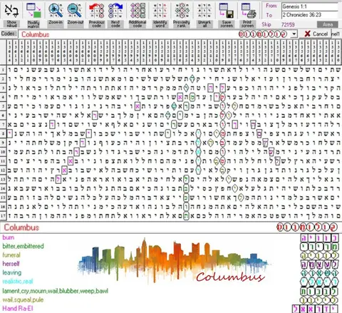Torah Code matrix: Columbus