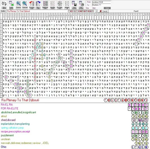 Torah Code matrix: Djibouti