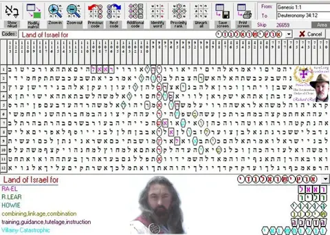 Torah Code matrix: Land of Israel For