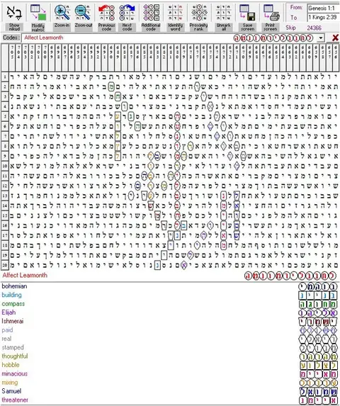Torah Code matrix: Learmonth 2