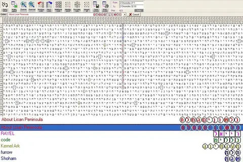 Torah Code matrix: Lisan