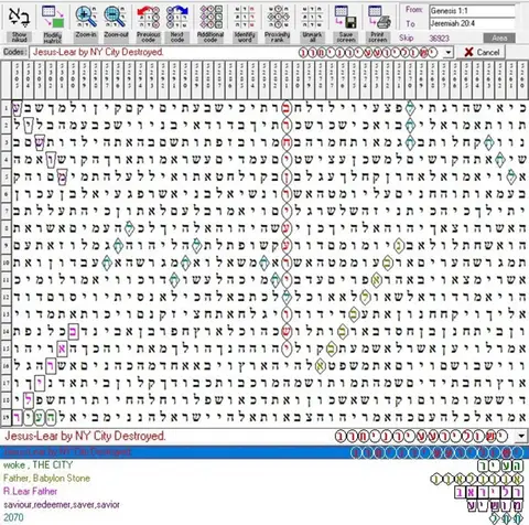 Torah Code matrix: NY City Destroyed