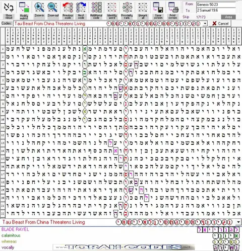 Torah Code matrix: Tau Beast from China Threatens Living