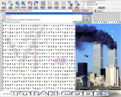 Torah Code matrix: 11 Sept 2021