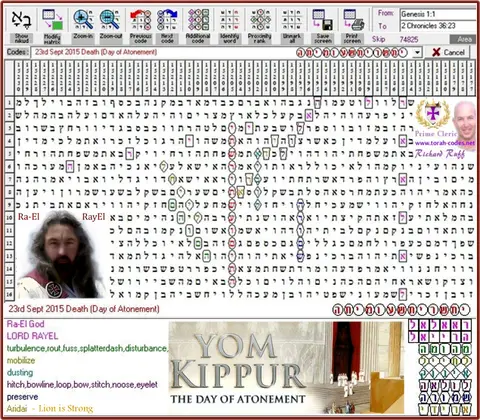 Torah Code matrix: 23rd Sept 2015 Death