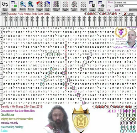 Torah Code matrix: 24th Sept 2016