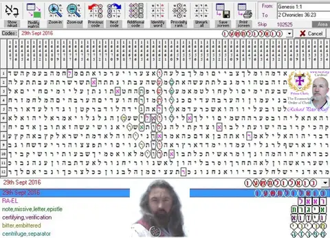 Torah Code matrix: 29th Sept 2016