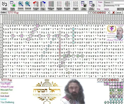 Torah Code matrix: 5777 Ray