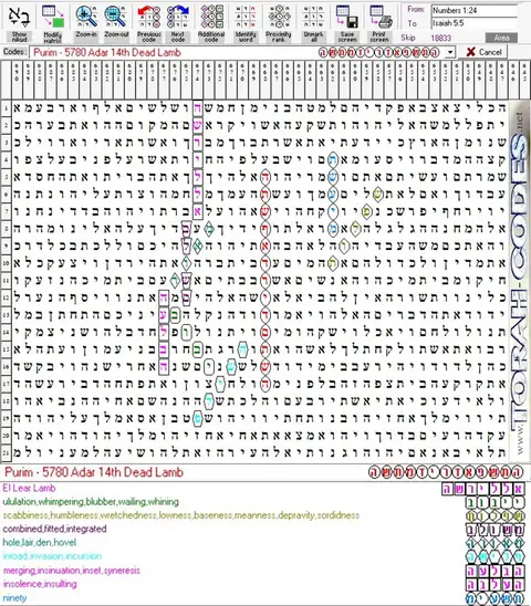 Torah Code matrix: 5780 Adar 14th