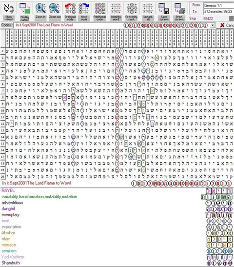 Torah Code matrix: 9 11