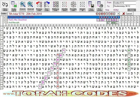 Torah Code matrix: Adar 5778