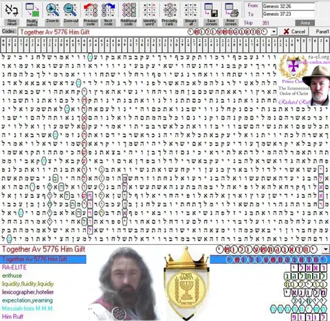 Torah Code matrix: Av 5776