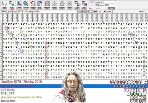 Torah Code matrix: Eyar 5779