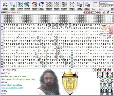 Torah Code matrix: Heshvan 5776 Ra El Yah