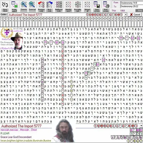 Torah Code matrix: Import 5777