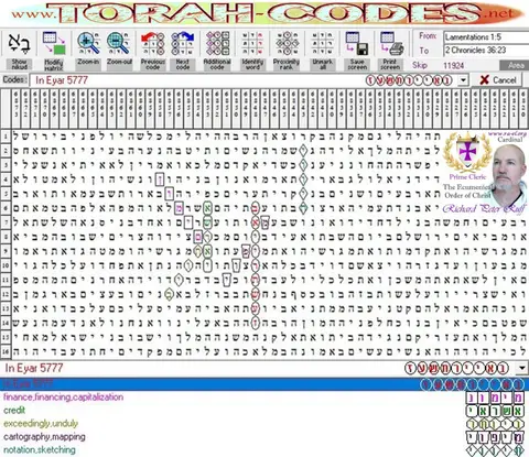 Torah Code matrix: In Eyar 5777