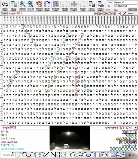 Torah Code matrix: King in 5779