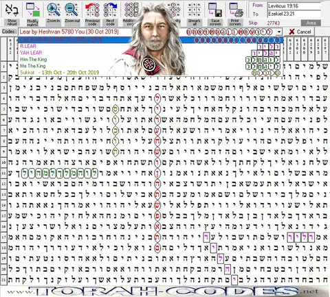 Torah Code matrix: Lear Heshvan 5780 You