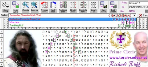 Torah Code matrix: September
