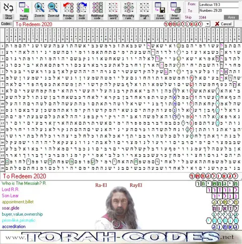 Torah Code matrix: To Redeem 5780 2020