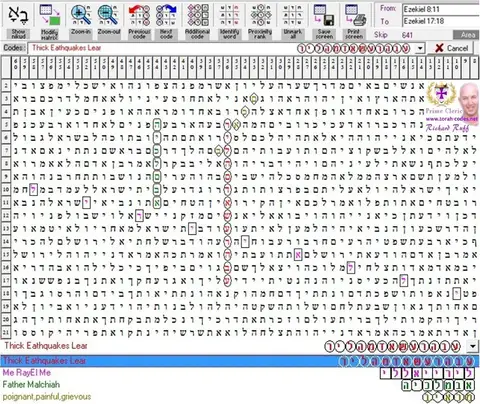 Torah Code matrix: Earthquakes