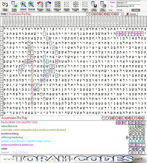 Torah Code matrix: Ascension Ra Ray