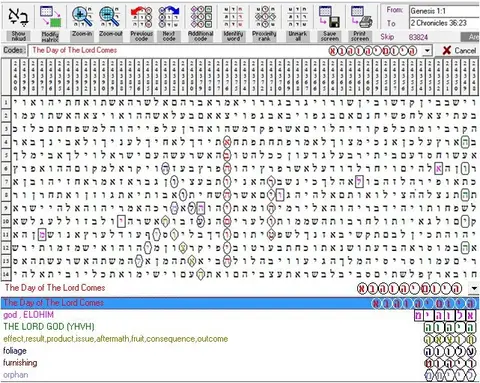 Torah Code matrix: Day of the Lord 2
