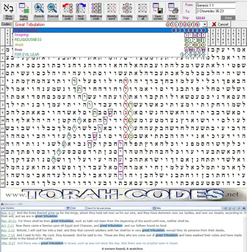 Torah Code matrix: Great Tribulation