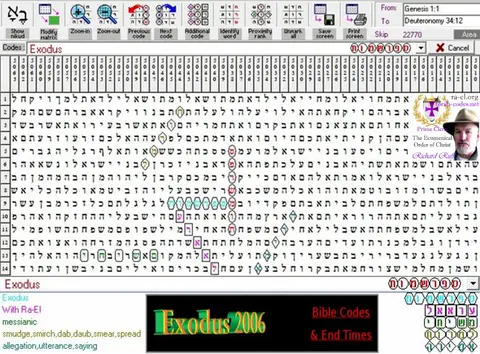 Torah Code matrix: Exodus