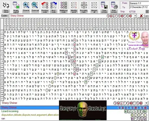 Torah Code matrix: Sherry Shriner