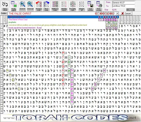 Torah Code matrix: The False Christ