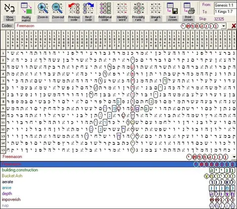 Torah Code matrix: Freemason