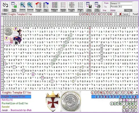 Torah Code matrix: Knights Templar El